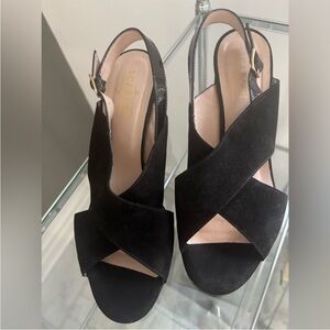 Scarlett Black suede Cross-Strap Heels. Us size 8